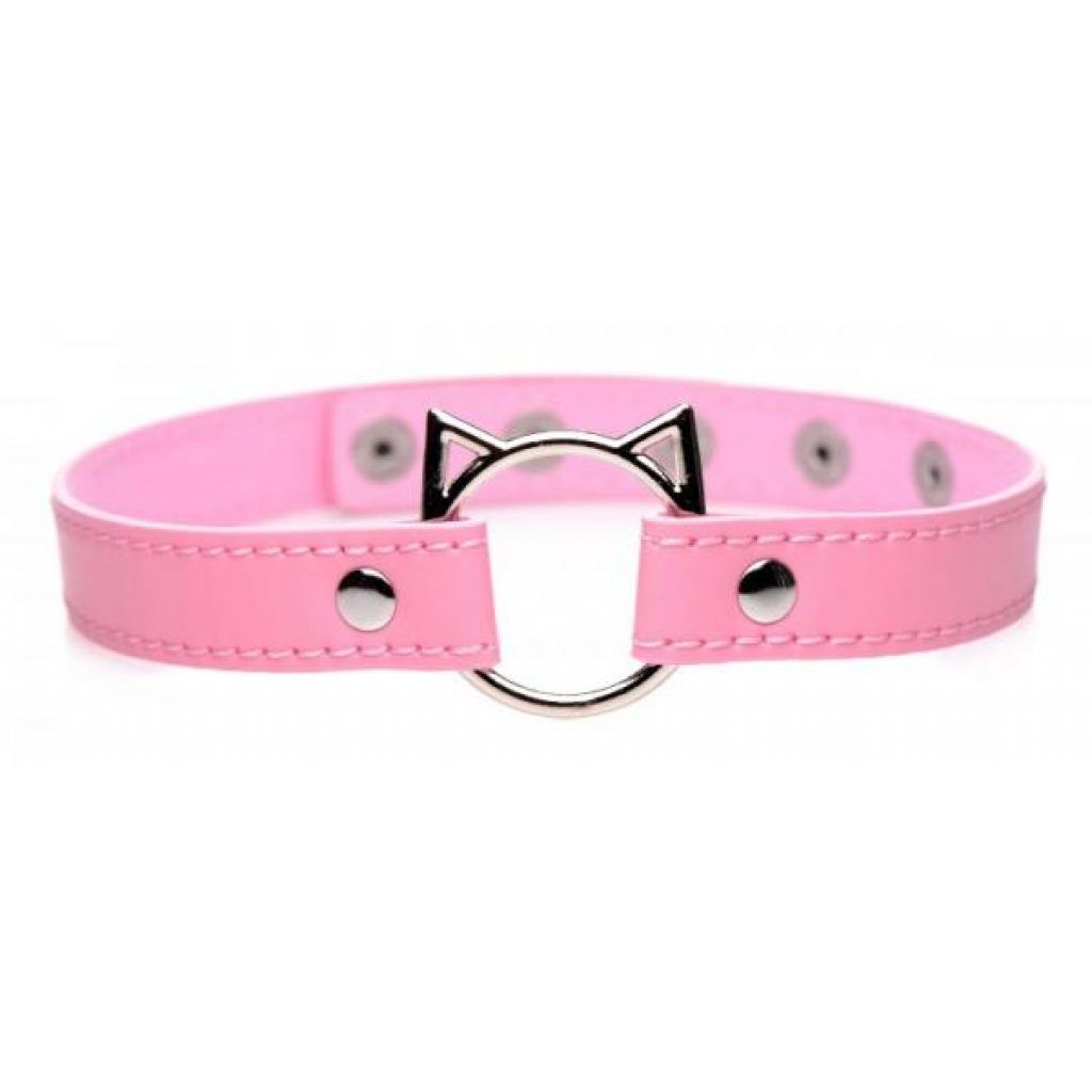 Master Series Kinky Kitty Ring Slim Choker Pink - Xr Brands