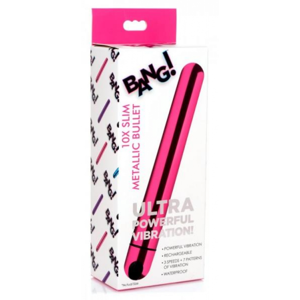 Bang! 10x Slim Metallic Bullet Pink - Xr Brands