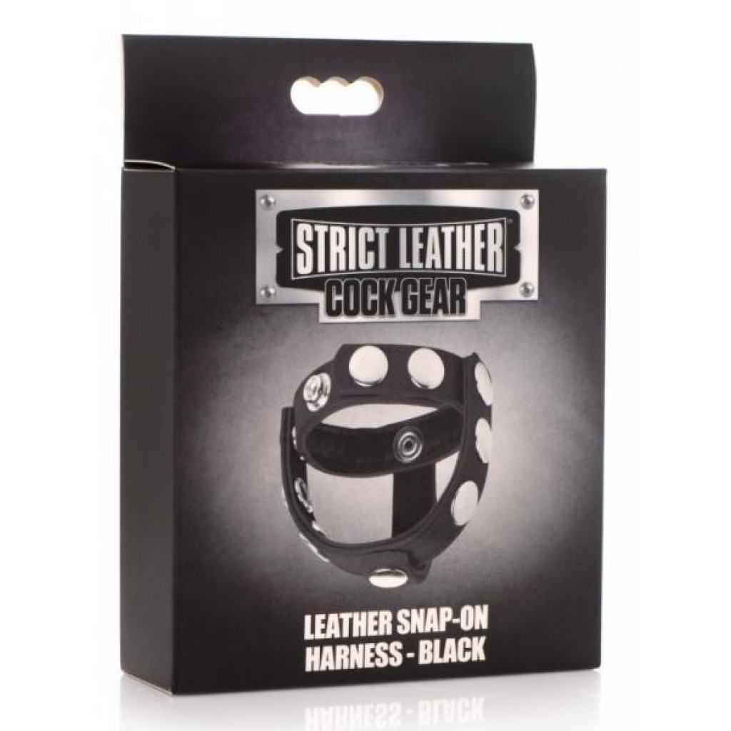 Strict Leather Cock Gear Snap On Harness Black - Xr Brands