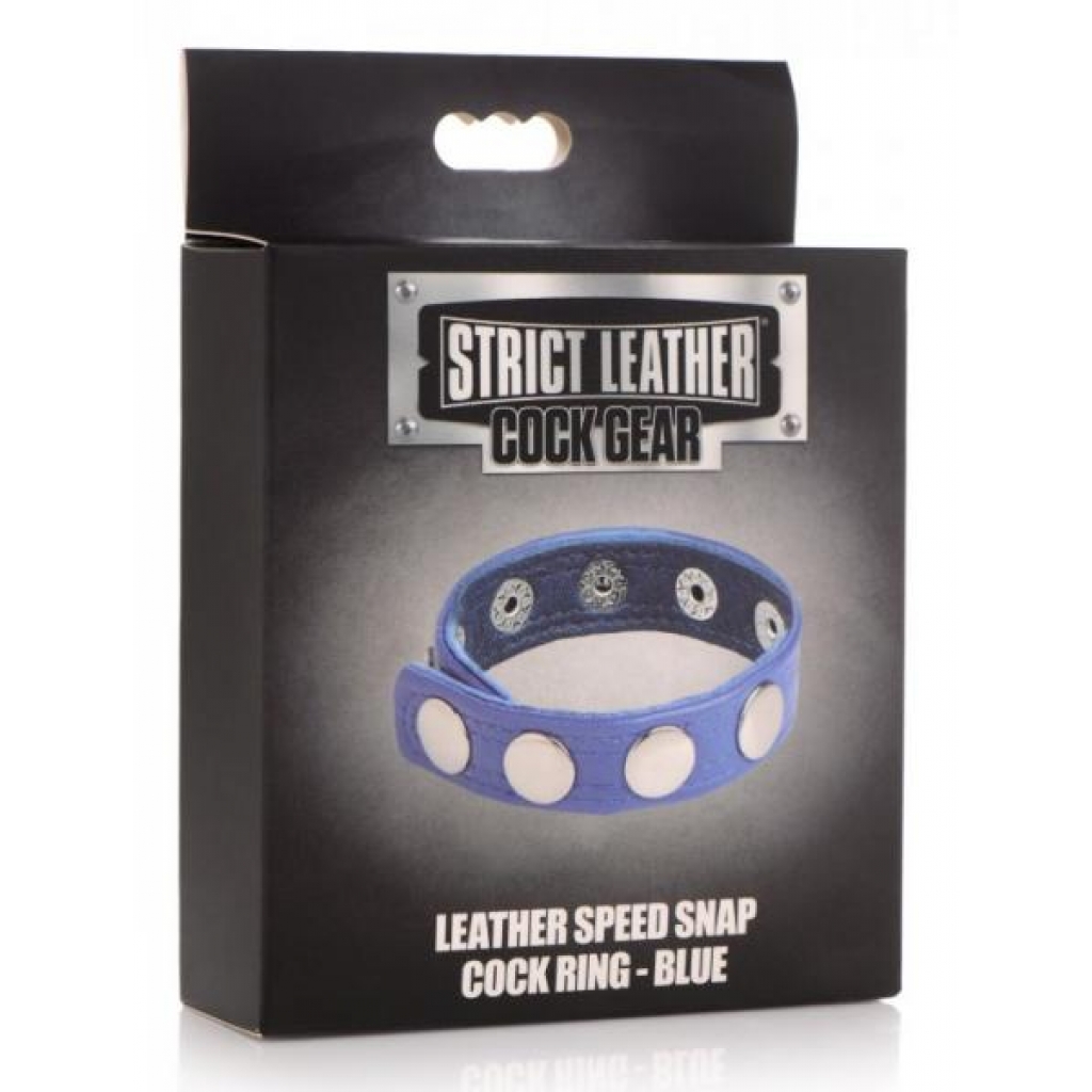 Strict Leather Cock Speed Snap Cock Ring Blue - Xr Brands