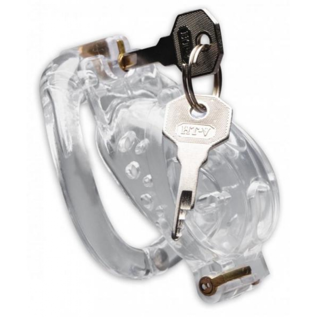 Master Series Custome Lockdown Chastity Cage Clear - Xr Brands
