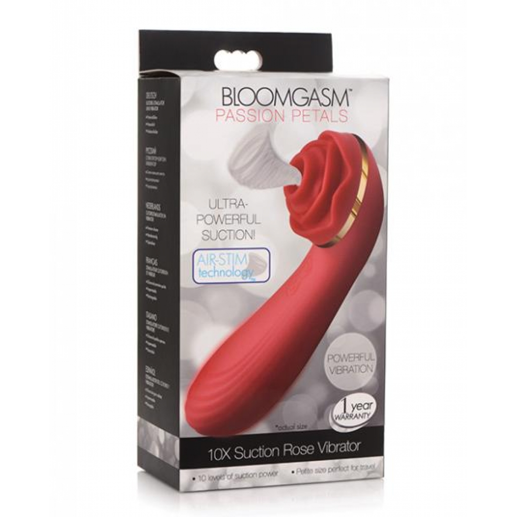 Inmi Bloomgasm Passion Petals Suction Rose Vibrator Red - Xr Brands