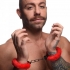 Master Series Cuffed In Fur Furry Handcuffs Red - Xr Brands