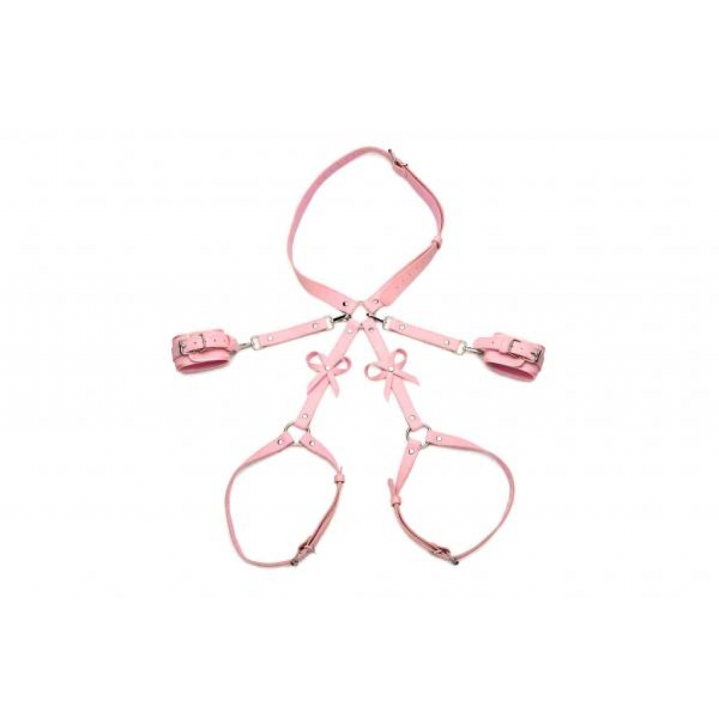 Strict Bondage Harness W/ Bows Pink M/l - Xr Brands