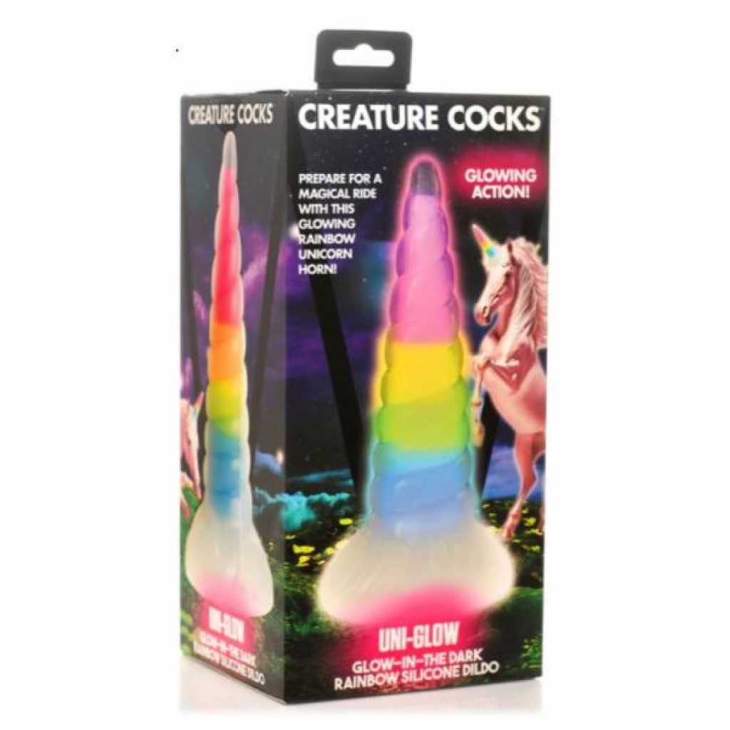 Creature Cocks Uni-glow Glow In The Dark Rainbow Dildo - Xr Brands