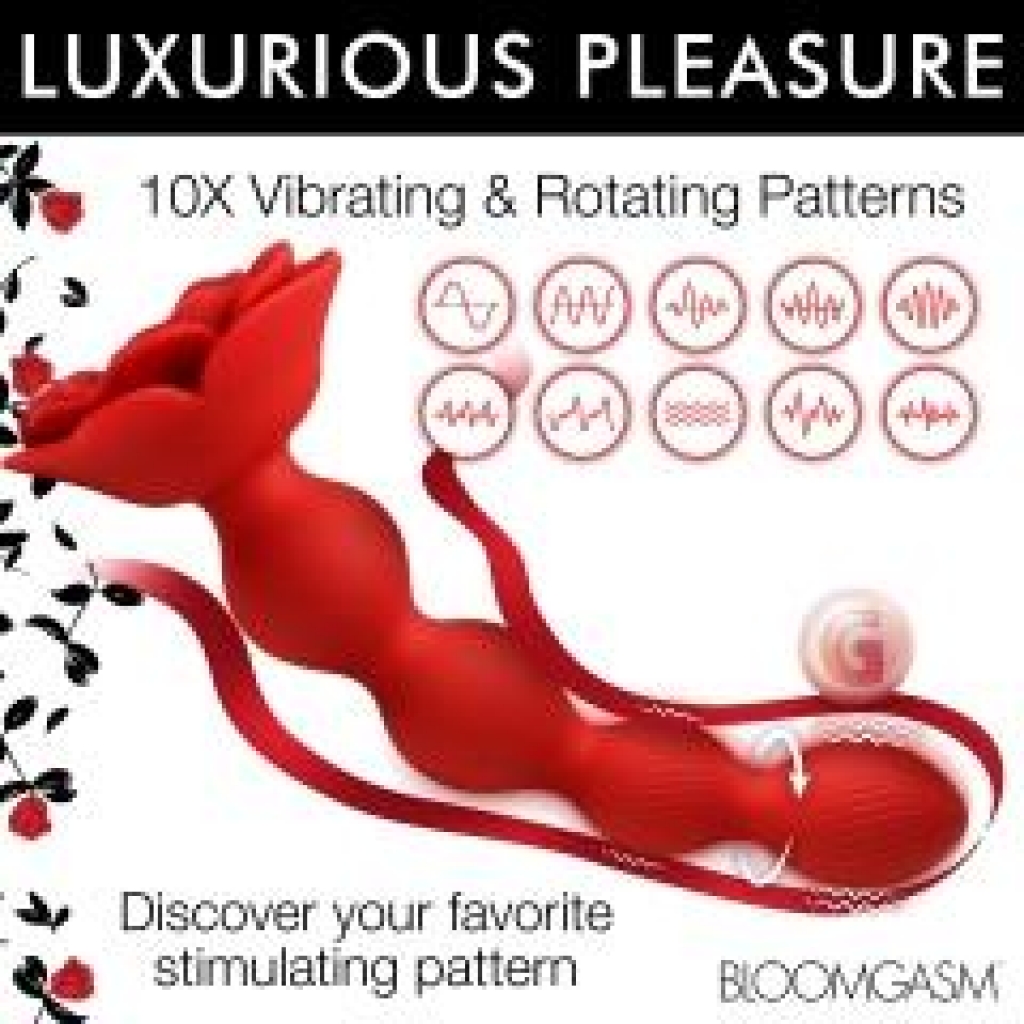 Bloomgasm Rose Twirl Vibrating & Rotating 10x Anal Beads - Xr Brands